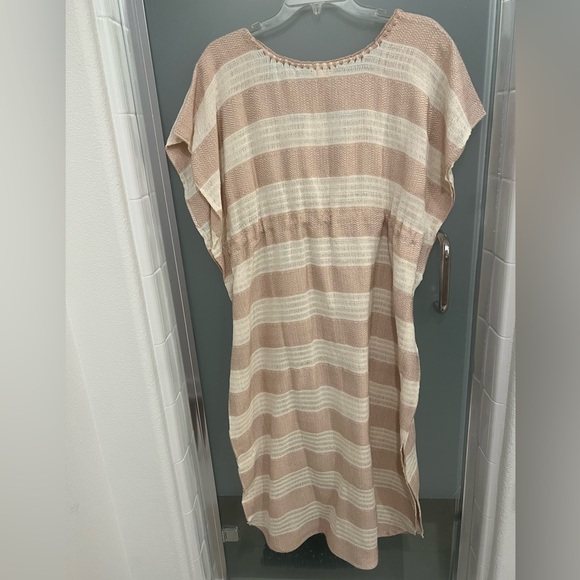 NWT Camila Beige Stripe 100% Organic Cotton Kaftan - Picture 7 of 8